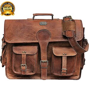 Dhk 18 inch vintage top handmade leather messenger bag