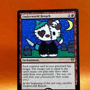MTG Card Underworld Breach Hand Painted Alter Art Hello Kitty - Etsy