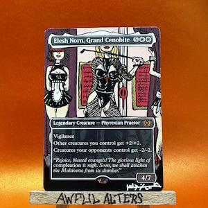 Carta de Magic the Gathering de MTG Elesh Norn, Gran Cenobita, arte de altar pintado a mano