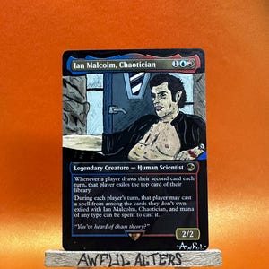 MTG Magic the Gathering-kaart Ian Malcolm, Chaotician Handgeschilderde Alter Art Jurassic Park