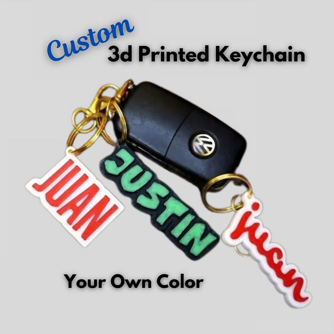 Custom 3D Printed Keychain - Custom Key Chain - Name Keychain - Custom ...