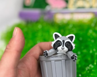 Impression 3D de raton laveur agité, jouet articulé de raton laveur agité, cadeau mignon de panda de poubelle, panda de poubelle articulé, copain de bureau, cadeau