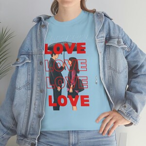 Love Love Love Love Unisex Heavy Cotton T-shirt, Valentines special T-shirt, February 14 T-shirt, Lovers T-shirt, Valentines Day Love Shirt