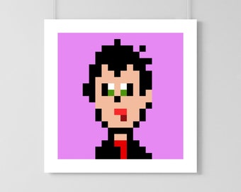 8-bits Billie Joe Armstrong Fine Art Print (niet ingelijst) ** Origineel kunstwerk **