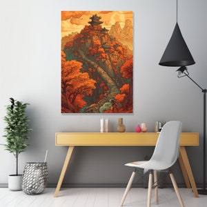 Matte Poster of the Great Wall of China Stunning Matte Poster Anime Style Wall Decor