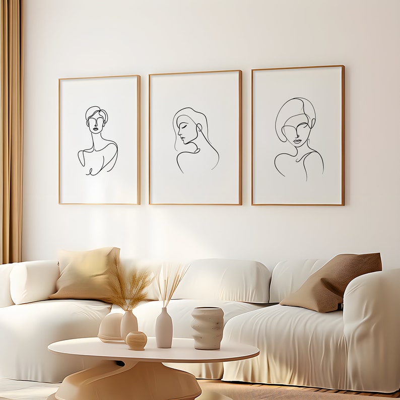 Women Art | Minimalist | Printable Set of 3 | Simple Women | Home Decor ...