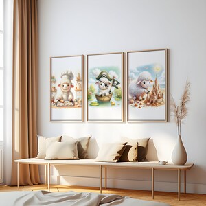 Cute Sheep Prints | Nursery Wall Art | Printable Set of 3 | Nursery Decor | Home Decor | Childrens Room Decor | Kids Room Decor | Cute Sheep