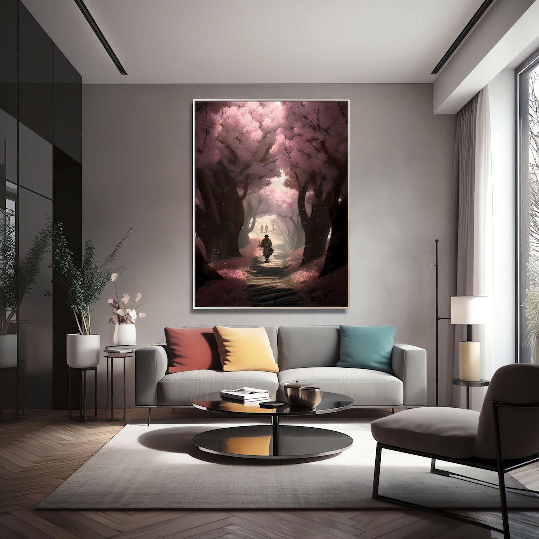Stunning Sakura Cherry Blossom Wall Art Canvas Print for a Serene