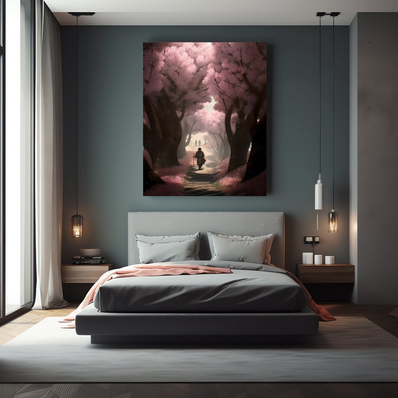 Stunning Sakura Cherry Blossom Wall Art Canvas Print for a Serene