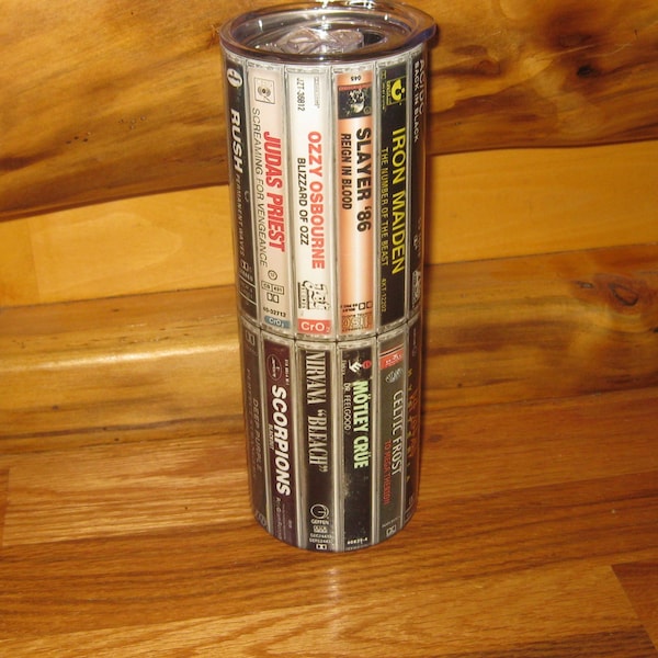 80’s Metal/Rock band cassette tapes - 20oz Tumbler-Hair Metal-Oldschool- Mancave-Garage-Great Item!