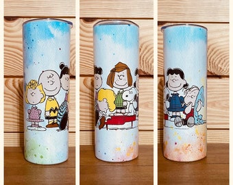 PEANUTS WATERCOLOR COLLAGE Design Tumbler wrap For 20oz-12oz Etc ,Png and Jpg,Sublimation- instant Digital Download