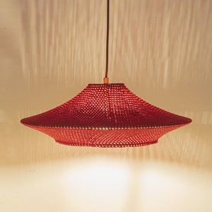 Iluminación colgante única, colgantes de crochet, iluminación decorativa, iluminación de cordón, estilo bohemio, ambiente para sala de estar y comedor con amor.