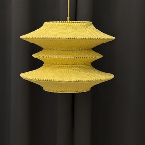 Gehaakte hanglamp: lampenkap van bohogaren, duurzame verlichting afbeelding 9