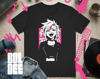 Anime Punk Girl Graphic T-Shirt – Edgy Manga Streetwear
