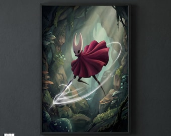 Limited Edition Hornet Hollow Knight Fan Art Print - Hallownest Gaming Poster, Silksong Wall Art