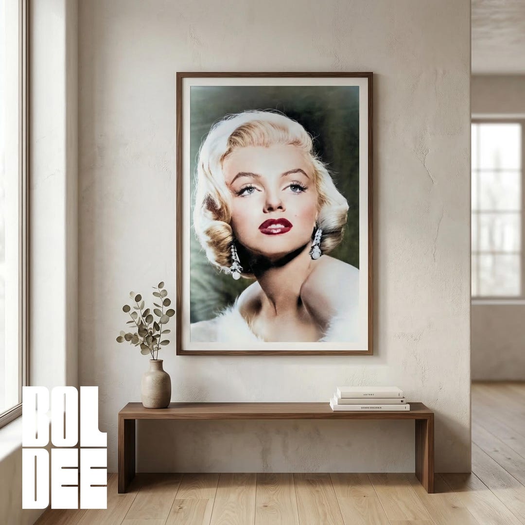 Timeless Glamour - Colorized Classic Marilyn Monroe Portrait Poster - Etsy