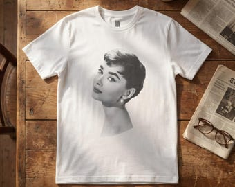 Audrey Hepburn Portrait T-Shirt - Classic Hollywood Graphic Tee