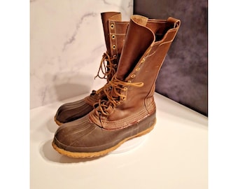 VTG 1950s-60s LL Bean Maine Hunting Shoe Boots 10D Brown  display picture 3