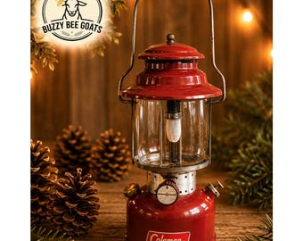 Vintage Coleman 200A 1966 Camp Lantern Single Mantle Red Gas Lantern USA