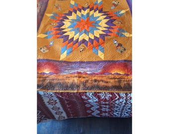 ネイティブアメリカン スターキルト 58x58 ヴィンテージ