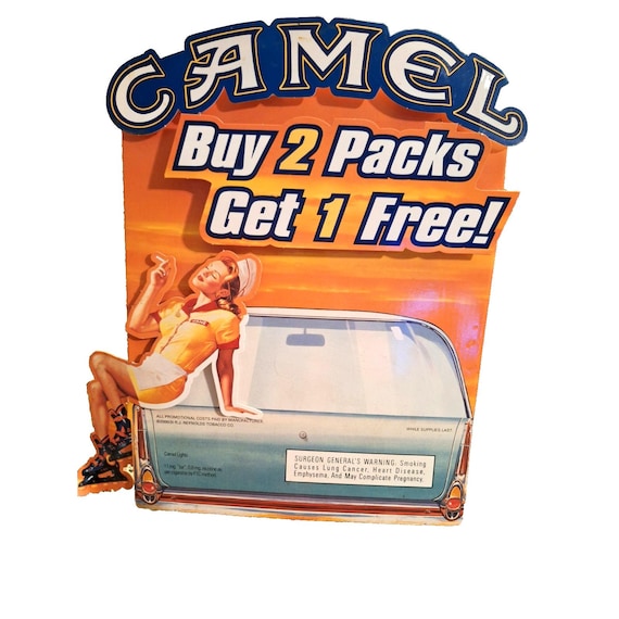 Vintage CAMEL Cigarettes Store Display Advertising Standee 12 1/2