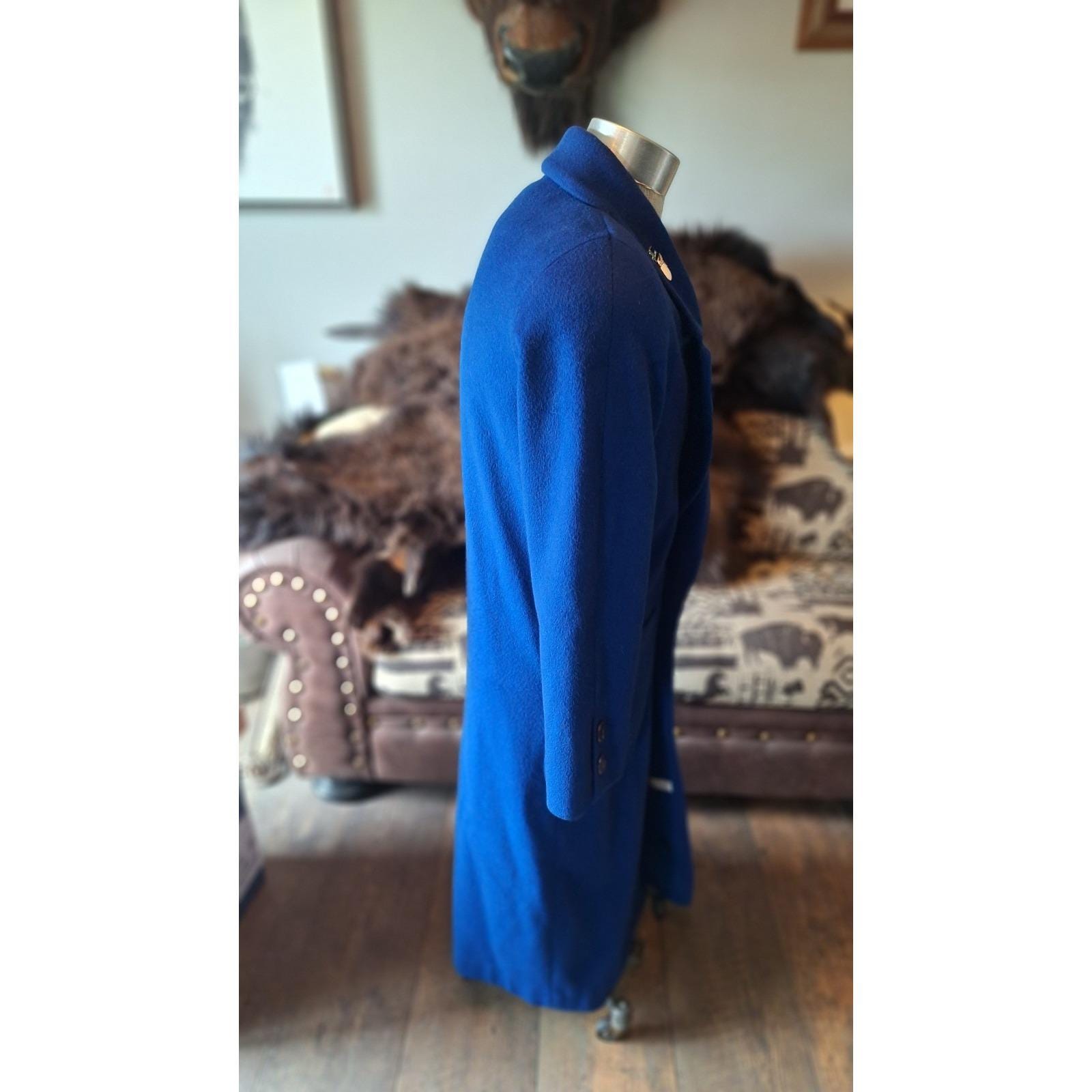 Vintage 80s Billi by Billycoat Long Wool Trench Pea Coat Royal