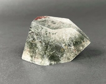 Brazilian Garden Quartz Crystal, Polished Scenic Lodolite