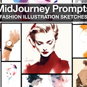 Midjourney V6 Prompt: Fashion Illustration Sketches (PDF Pattern)