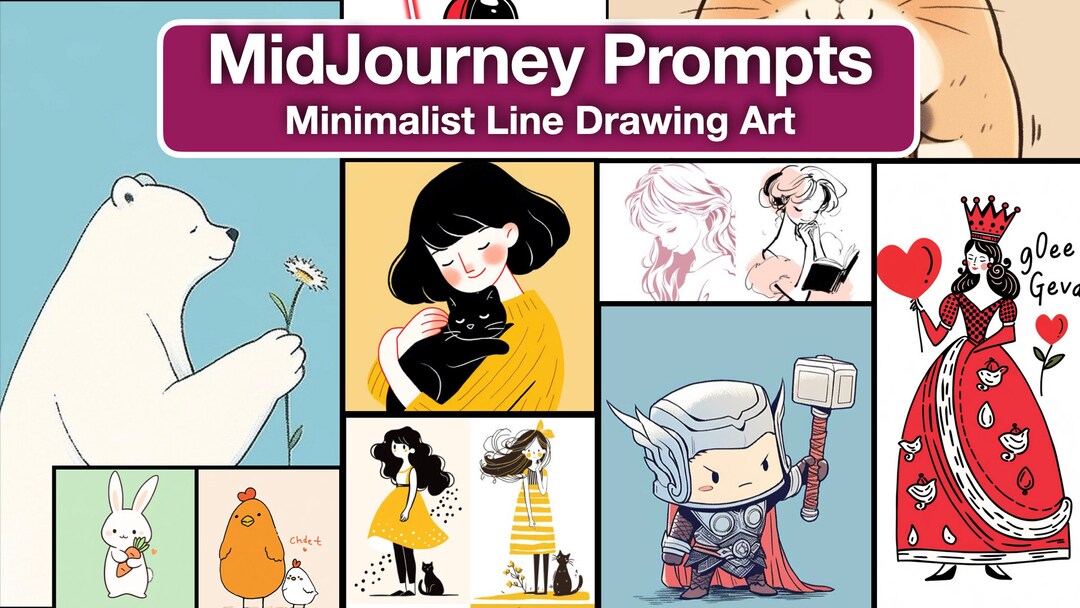 Midjourney AI Art Guide: Minimalist Line Art Mastery, Digital Print ...