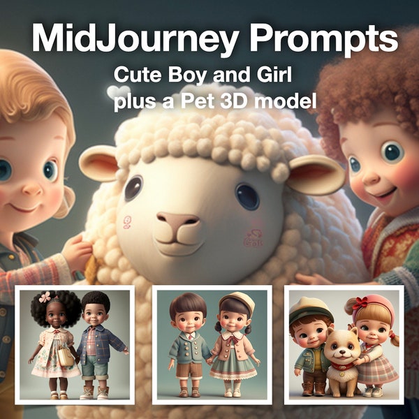 Midjourney Prompt Professional High Quality Cute Kawaii Doll Children and pets, AI Art, Tested and Customisable, Best Midjourney Prompts