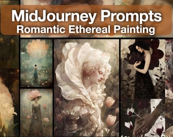 Midjourney Artistic Guide: Romantic & Dreamy Paintings, Digital Print, Wall Art, Oil Painting Prompts, Master Ethereal Art Techniques
