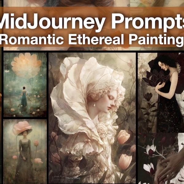 Midjourney Artistic Guide: Romantic & Dreamy Paintings, Digital Print, Wall Art, Oil Painting Prompts, Master Ethereal Art Techniques