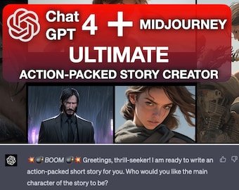 ChatGPT Midjourney Prompts Generator Action Story Creator AI Graphic Novel, GPT-4 prompts Tested and Customisable, Best Midjourney Prompts