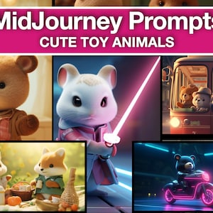 Midjourney Prompt Professional High Quality Cute Doll Kawaii Toy Animals, AI generated Art, Tested and Customisable, Best Midjourney Prompts