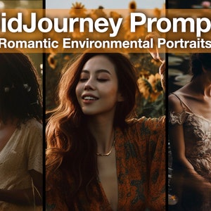 Midjourney V5/V6 Prompt: Romantic Environment Portrait AI Photography (PDF)