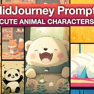 旅の途中のプロンプト 高品質でかわいい動物キャラクターのイラスト、AI アート漫画、テスト済みでカスタマイズ可能、最高の旅の途中のプロンプト