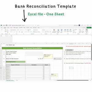 Bankabstimmung für Konten | Geschäftskonto | Buchführung | Prüfung | Microsoft Excel
