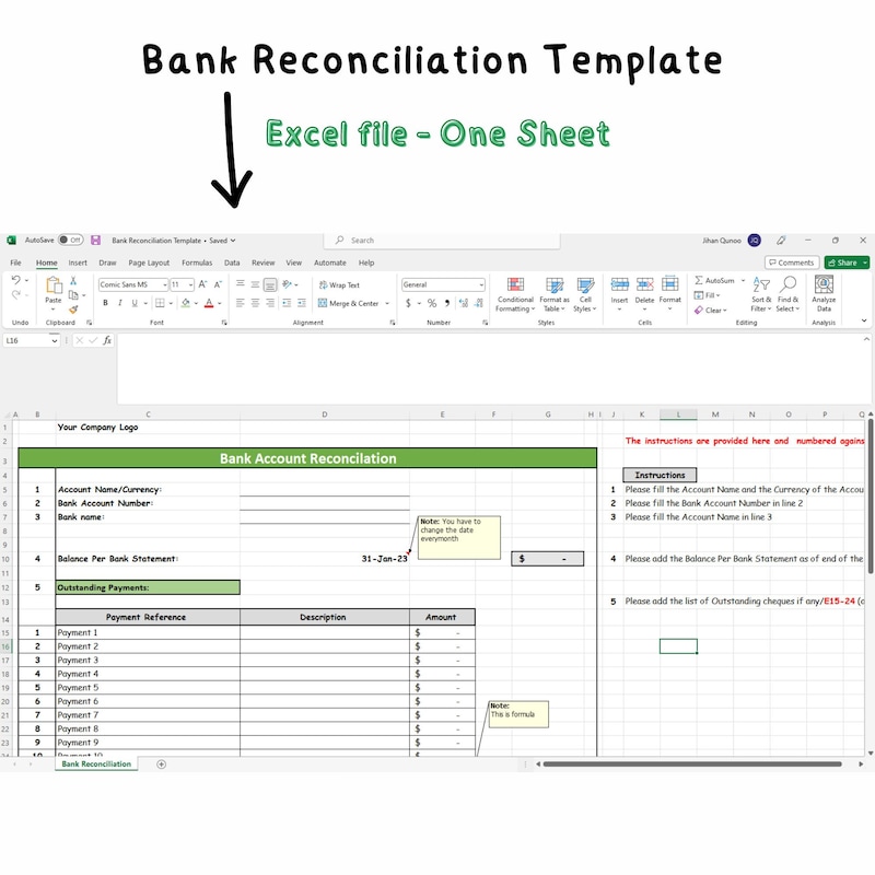 Audit Template Excel Etsy