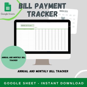Bill Tracker Spreadsheet | Monthly Bill Tracker Spreadsheet | Google Sheets Bill Tracker | Bill Organizer | Financial Planner | Bill Planner