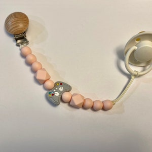 Cute Silicone Pacifier Clip with Video Game Controller