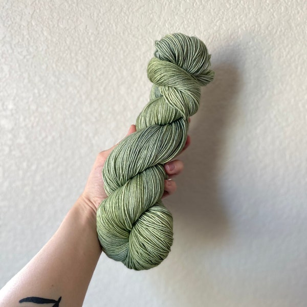 Green Thumb - MADE TO ORDER Hand Dyed Fingering Dk Weight Yarn Spring Collection Indie Hand Dyed Luxury Superwash Sock Yarn