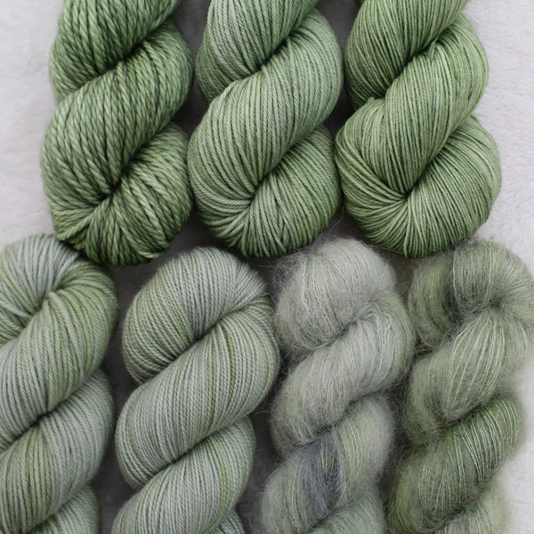 Moss - I Lichen You A Lot Collection - Indie Hand Dyed Yarn Skein - Fingering, DK, Bulky, Suri, Mohair, Non Superwash