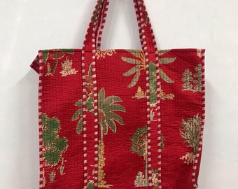 Large Quilted Bag – Travel Tote, Handmade Patchwork Bag, Functional & Stylish
