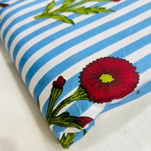 Floral Pattern Hand Block Print – Lightweight Cotton Fabric, Indian Boho Sewing Material