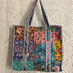 Reversible Tote Bag – Handmade Quilted Bag, Two Looks in One