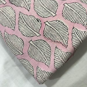 Leaf Print Hand Block Fabric – 100% Cotton Indian Botanical Textile by the Yard