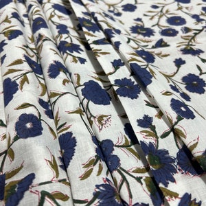 Organic hand block print fabric pure cotton fabric light weight fabric kids craft sewing fabric dress fabric