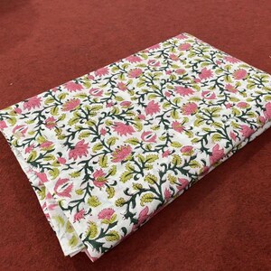 Hand Block Print Cotton Fabric: Bohemian Indian Textile Art by the Yard