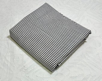 Black Striped Hand Block Print Cotton Fabric - Sewing & Dressmaking