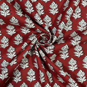 unique hand block printed indian cotton fabric dress fabric craft fabric fabric by the yard